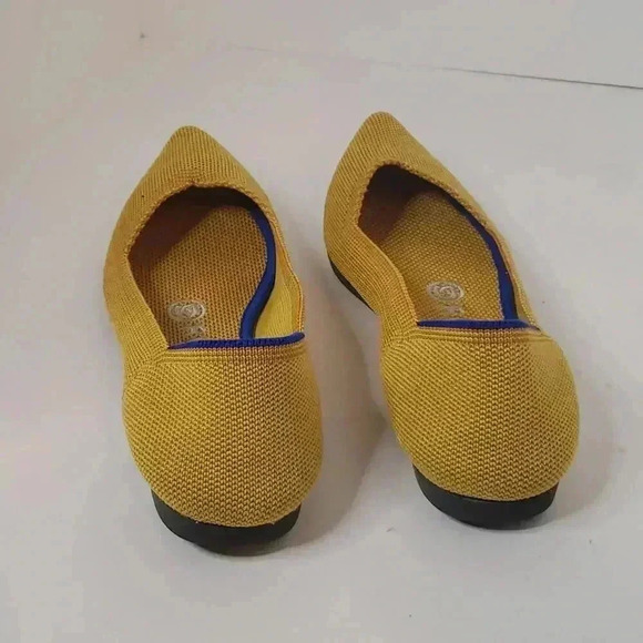 Rothy's Shoe Size 5.5 Yellow Rubber Woven Pointed Toe closed heel Shoes - Picture 8 of 9